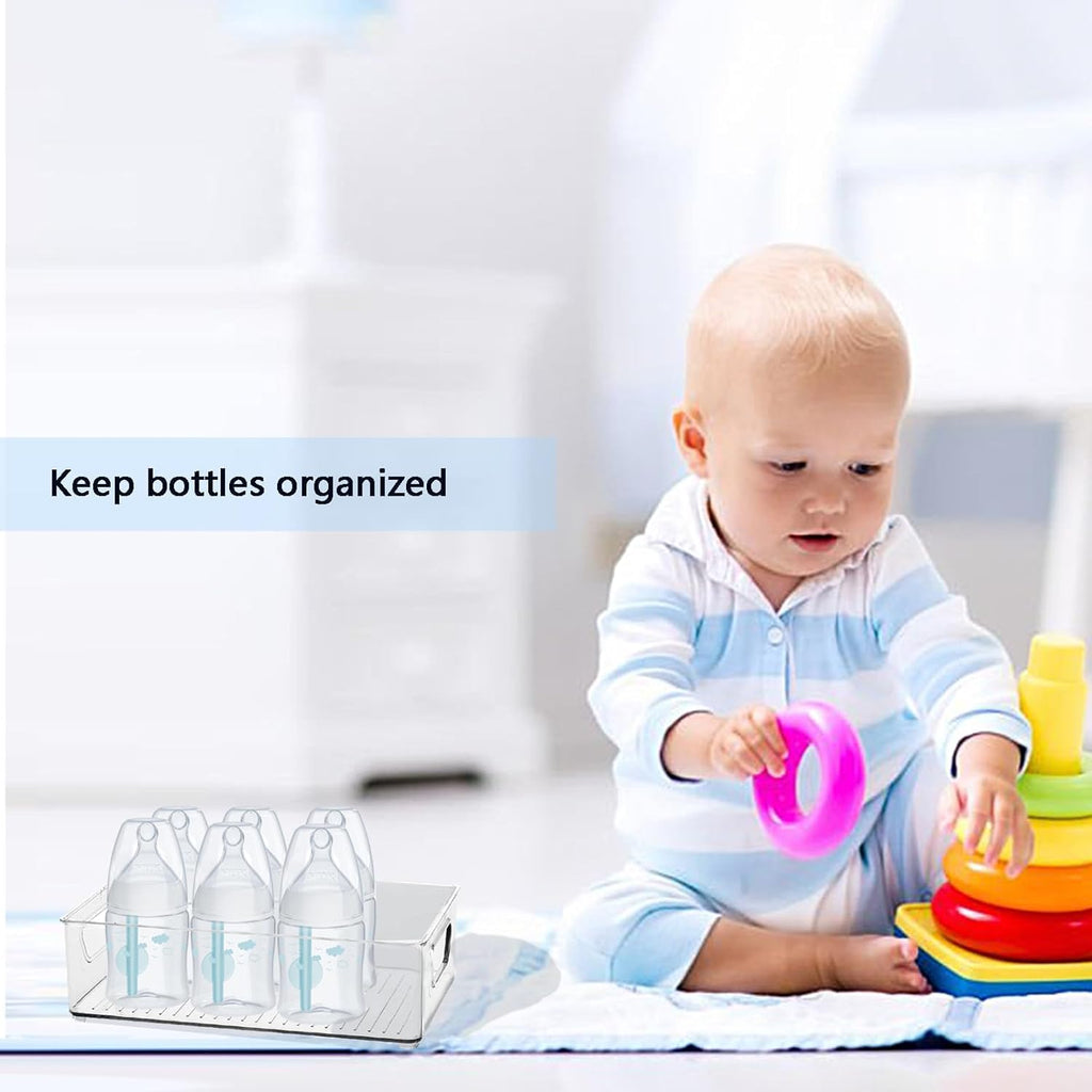 Baby Bottle Organizer, Plastic Storage Center for Baby Bottles