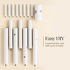 Pipishell Solid Wooden Coat Rack Freestanding with 8 Hooks, White