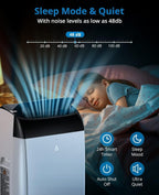 12,000 BTU Quiet Portable AC Unit – 3-In-1 Cooling, Dehumidifier & Fan With Remote, Covers 450 Sq.Ft, Compact Design for Home/Office, Black Top