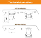 LUMILAND Wired LED Puck Lights 120V (2.7Wx3) Plug-in Lighting Warm White, LED Cabinet Light for Kitchen Can Be Surface Mount or Recess Mount, White