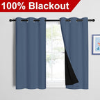 NICETOWN Stone Blue 100% Blackout Curtains - Image 2