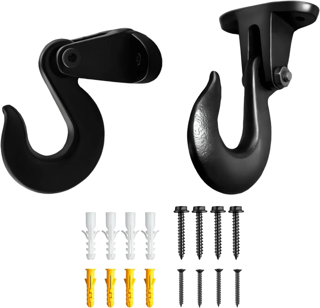 2 Pack Cast Iron Ceiling Hook Industrial Multi-Function Wall Hook Chandelier Hooks Plant Pot Hanger Mounting Hardware Included