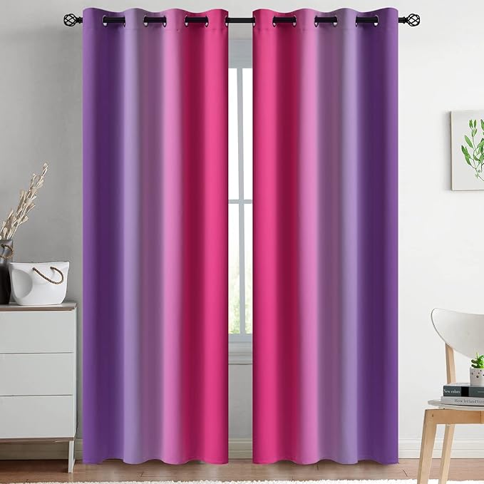 Yakamok Ombre Pink and Purple Curtains by Yakamok