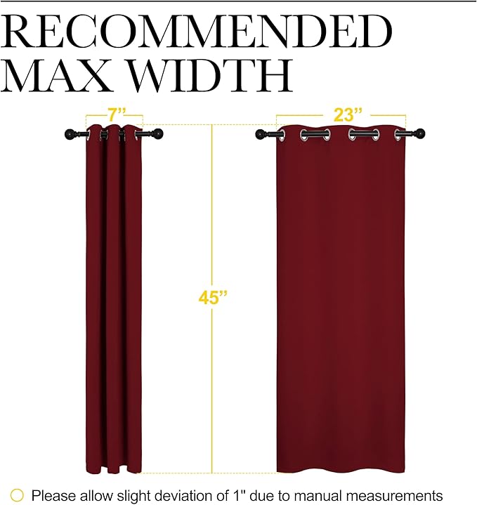 NICETOWN Christmas Burgundy Window Curtains Blackout Drapes, Thermal Insulated - Image 7