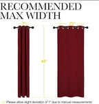 NICETOWN Christmas Burgundy Window Curtains Blackout Drapes, Thermal Insulated - Image 7