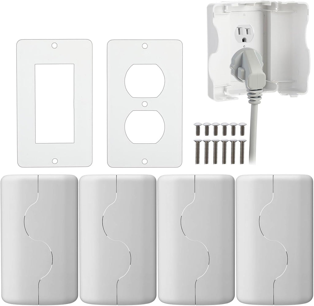Tellegloww Safety Outlet Cover Box, 8 Pack