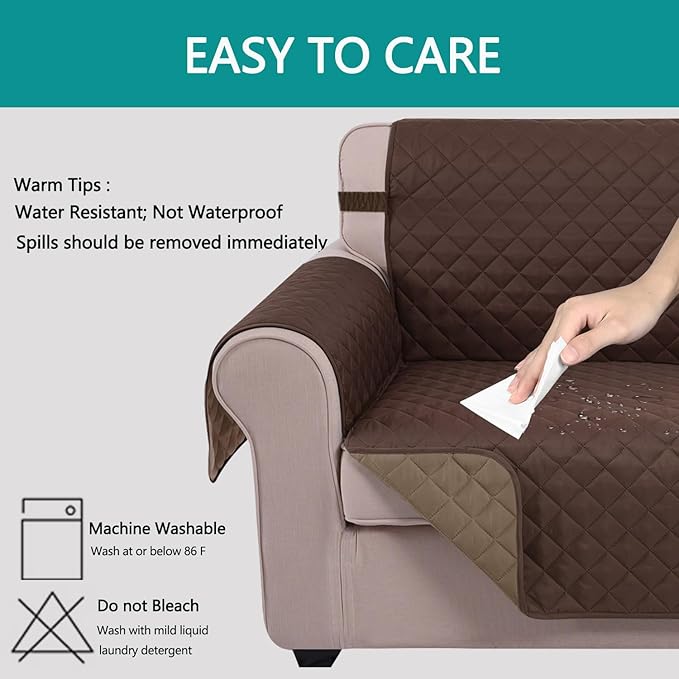 U-NICE HOME Reversible Oversized Chair Covers Quilted Water Repellent Pet - Image 4