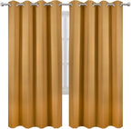 LEMOMO Mustard Yellow Thermal Blackout Curtains/52 x 72 Inch/Set of 2 Panels - Image 2