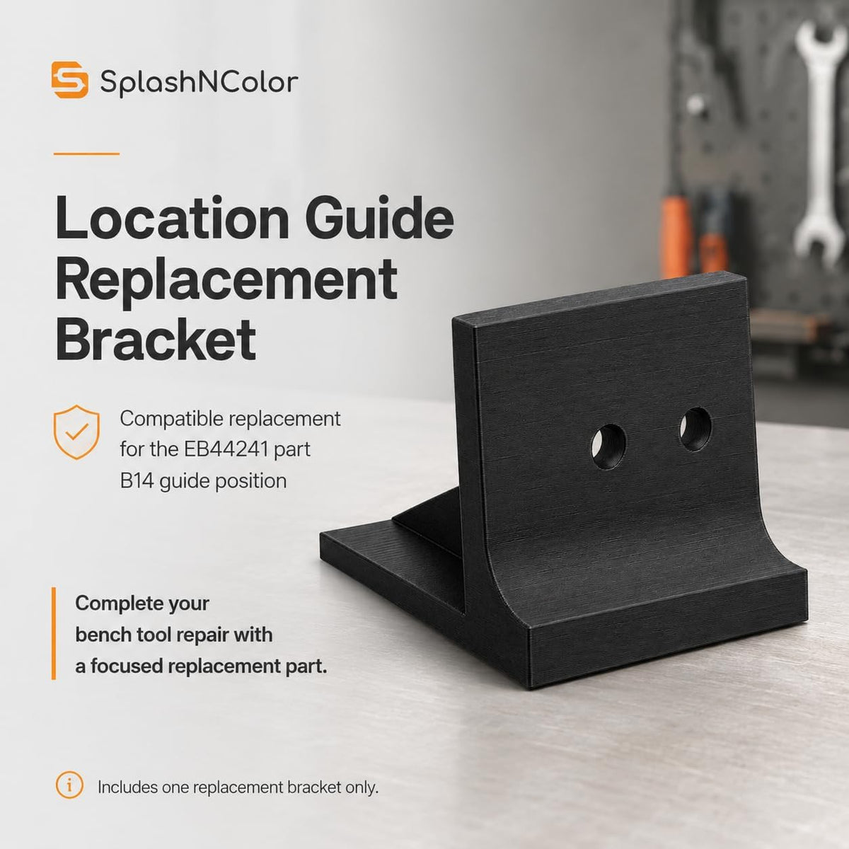 SplashNColor Location Guide Replacement Compatible with Ridgid EB44241 Spindle Sander - Screw-Mount Bracket Repair | Part B14 Locator Support for Bench Tool Maintenance
