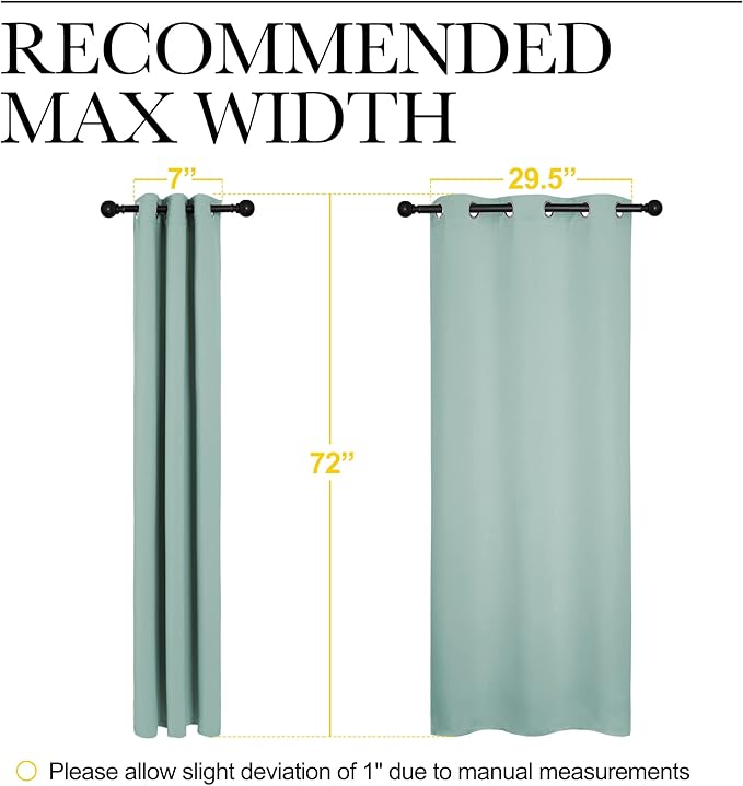 NICETOWN Bedroom Curtain Panels Blackout Draperies, Thermal Insulated Solid - Image 7