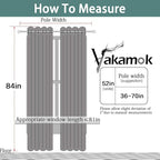 Yakamok Room Darkening Gray Blackout Curtains 84 Inch Long Light Blocking - Image 8