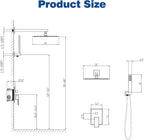 ESNBIA Rain Shower Head with Handheld Spray Combo, 10" Brushed Nickel