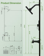 Replacement for Delta Shower Trim Kit 14 Series, 6-Inch Black Shower Head and Handle Set, Includes R10000-UNBXHF Valve and RP46074 Cartridge, Matte Black(with Cartridge and Valve)