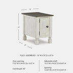 Signature Design by Ashley 1-Piece Chairside End Table, White/Gray