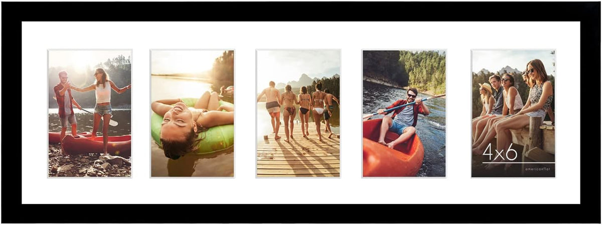 Americanflat 4x6 Collage Picture Frame - Fits 5 - Engineered Wood - Black