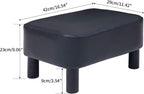 IBUYKE Small Footstool Ottoman, PU Faux Leather Footrest, Black RF-BD210