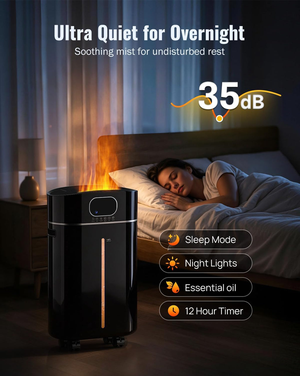 4.2Gal/16L Cool and Warm Mist Humidifier for Large Room 1500 sq ft