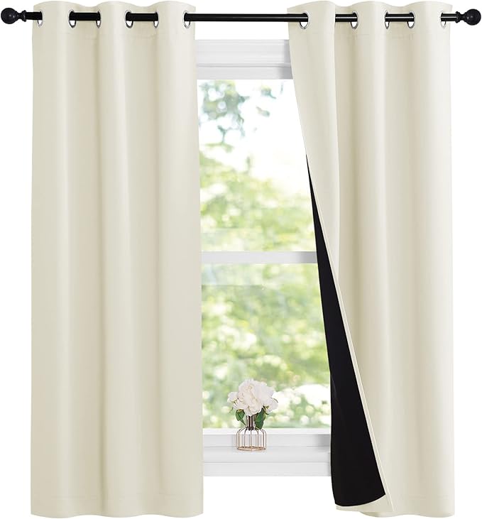 NICETOWN Cold Reducing Curtains, Kitchen Short Full Blackout Curtain Panels - Image 2
