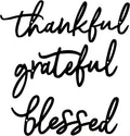 Thankful Grateful Blessed Letter Sign Metal Wall Decor, 3 Piece Black Letters Wall Art for Bathroom Bedroom Metal Words Wall Decor for Home Decor