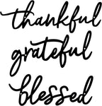 Thankful Grateful Blessed Letter Sign Metal Wall Decor, 3 Piece Black Letters Wall Art for Bathroom Bedroom Metal Words Wall Decor for Home Decor