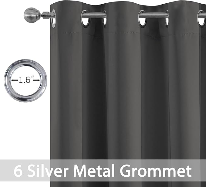 Yakamok Thermal Insulated Solid Grommet Light Blocking Blackout Curtains - Image 2