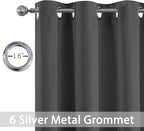 Yakamok Thermal Insulated Solid Grommet Light Blocking Blackout Curtains - Image 2