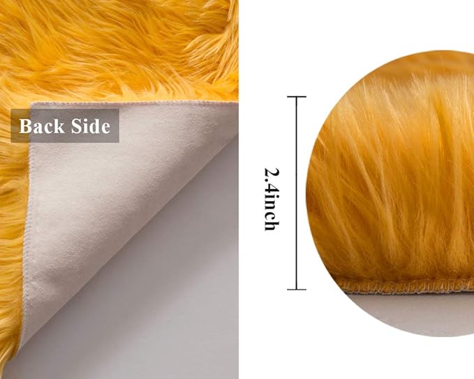 MIULEE Luxury Super Soft Fluffy Area Rug Faux Fur Rectangle Rug Decorative - Image 2