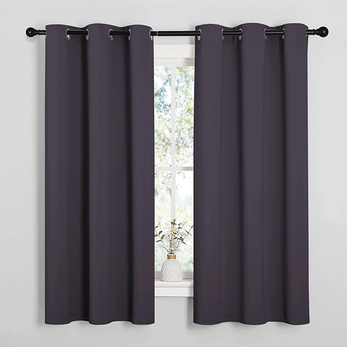 NICETOWN Greyish Purple Blackout Curtains 45 inches Length by NICETOWN