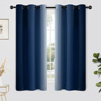 Yakamok Light Blocking Ombre Curtains, Room Darkening Grommet Window Drapes by Yakamok