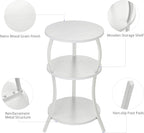YEAKOO Small Round Side Table,3-Tier Slim Waist End Table for Small Spaces