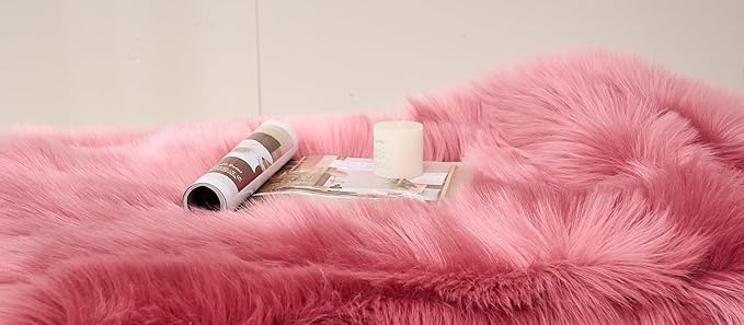 EasyJoy Ultra Soft Fluffy Shaggy Area Rug Faux Fur Rug Chair Cover Seat Pad - Image 8