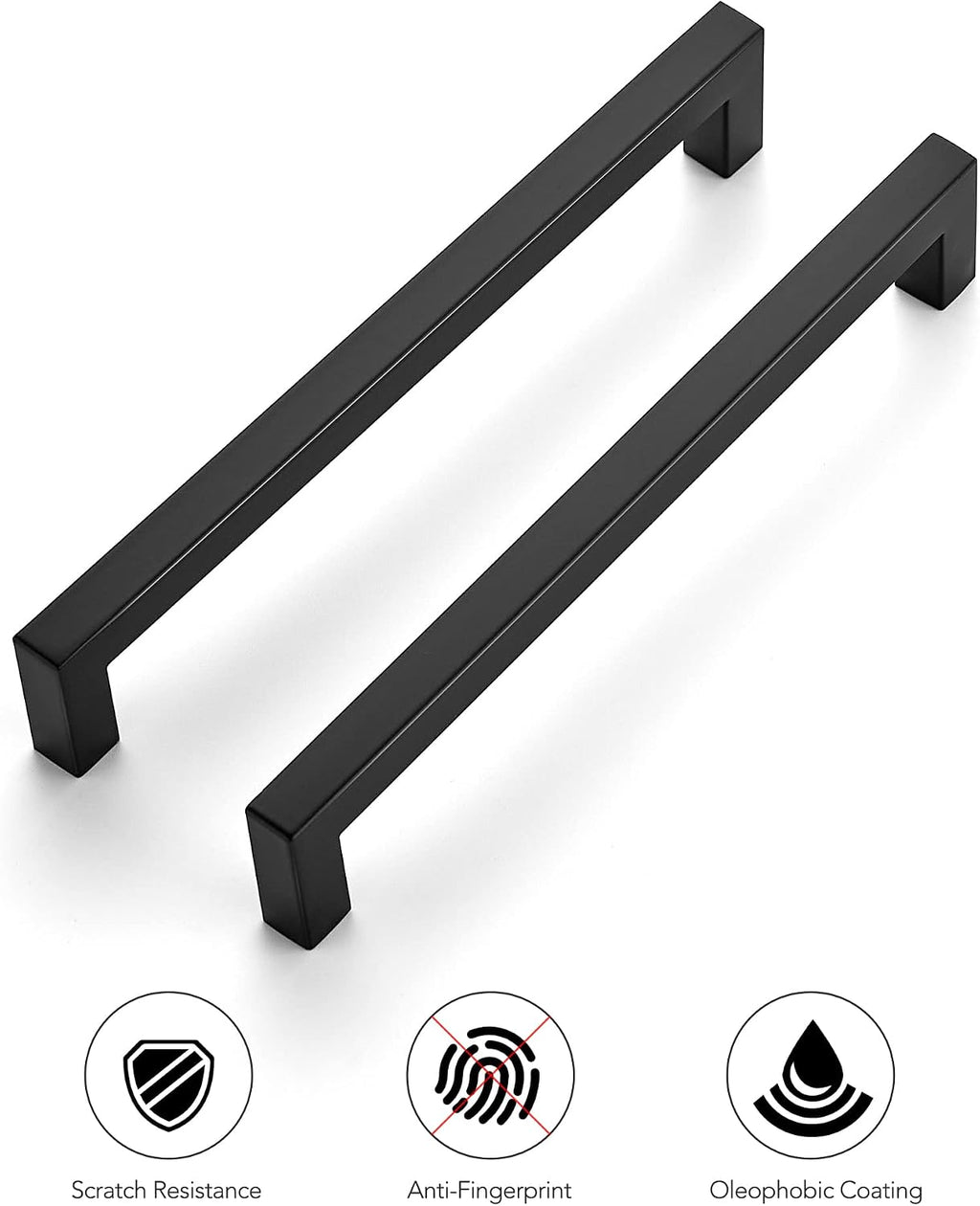 Ravinte Matte Black Kitchen Square Cabinet Handles 7-1/2 Inch 20 Pack
