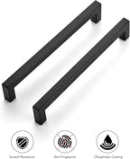 Ravinte Matte Black Kitchen Square Cabinet Handles 7-1/2 Inch 20 Pack