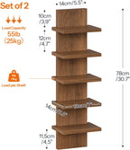 HOOBRO 5 Tier Wall Shelf Unit for Storage, 2 Pack Floating Shelves for Wall