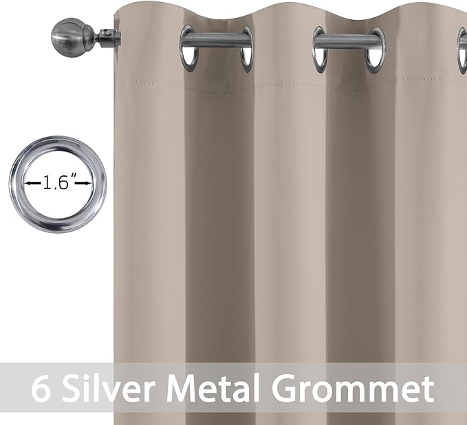 Yakamok Room Darkening Blackout Curtains Thermal Insulated Grommet Curtain - Image 2