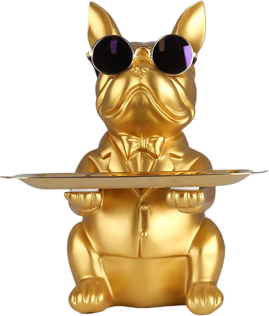 French Bulldog Gifts Statue Tray Organizer for Keys, Candy, Jewelry, Earrings, Entrance Piggy Bank - Modern Decor Resin French Bulldog Decor Entryway Table, Coffee Table, Office Desk, Home Decor