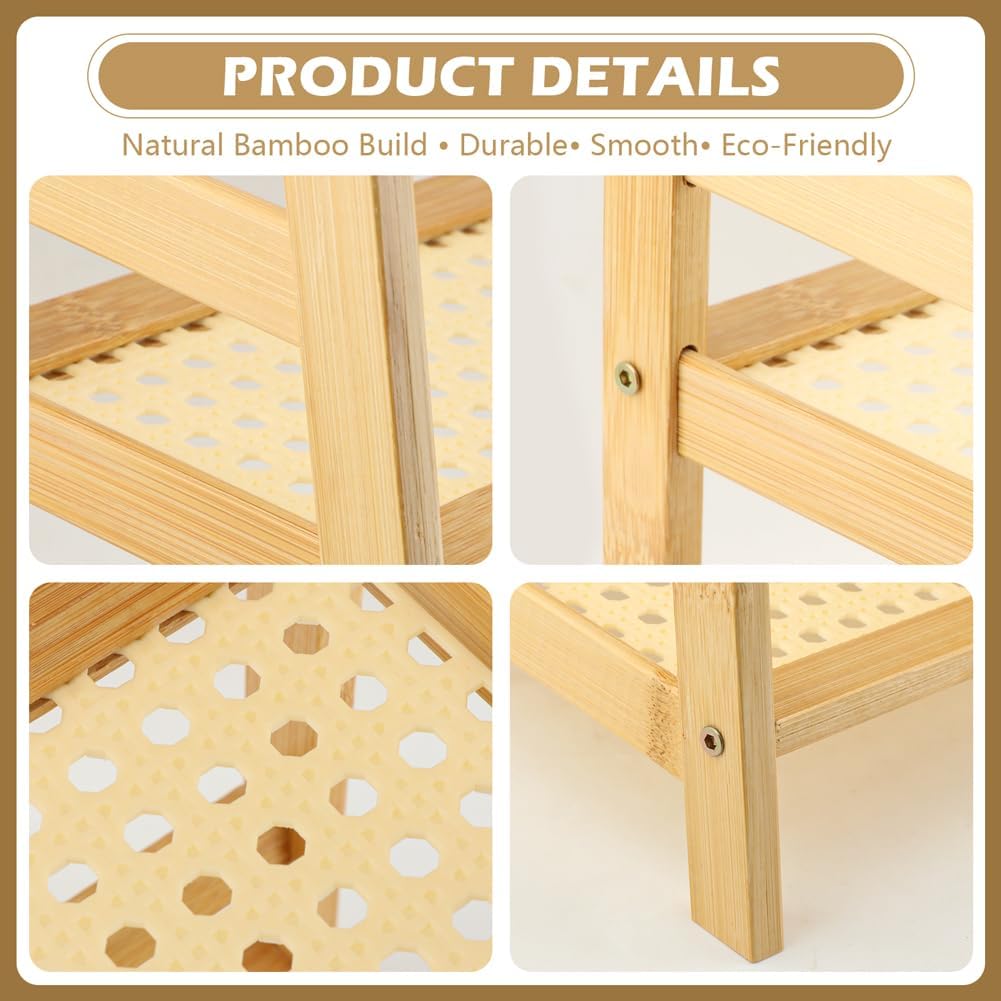 Bamboo Matcha Station Organizer for Kitchen Countertop, 2 Tier Coffee Station Organizer with Mug Holder, Counter Shelf for Matcha Tools, Tea Bags, Cups and Coffee Accessories