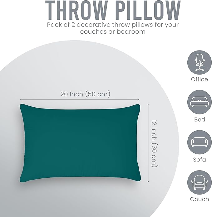 Utopia Bedding 12x20 Pillow Inserts, Dark Teal – Indoor Decorative Throw Pillows - Image 5