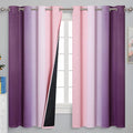 Pink and Purple Curtains 63 Inch Length 2 panels, Full Light Blocking Ombre by ESTELARTEXTILER