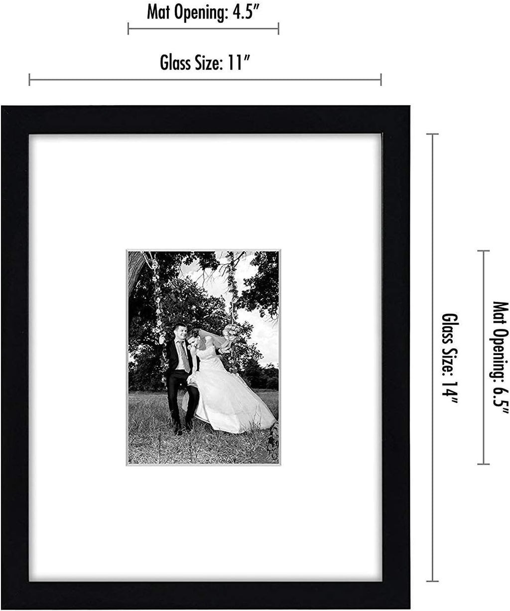 Americanflat 11x14 Picture Frame - Matted to 5x7 - Engineered Wood - Black