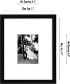 Americanflat 11x14 Picture Frame - Matted to 5x7 - Engineered Wood - Black