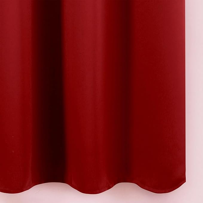 LEMOMO Blackout Curtains 52 x 120 Inch Long Red Curtains Set of 2 Panels Room - Image 8