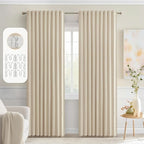 MIULEE Cream Beige Back Tab Light Blocking Curtains 78 Inch Length 2 Panels Set by MIULEE