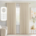 MIULEE Cream Beige Back Tab Light Blocking Curtains 72 Inch Length 2 Panels Set by MIULEE