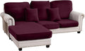 Couch Cover 3-Piece Elastic Velvet Couch Cushion Covers & Chaise Slipcovers by Taque
