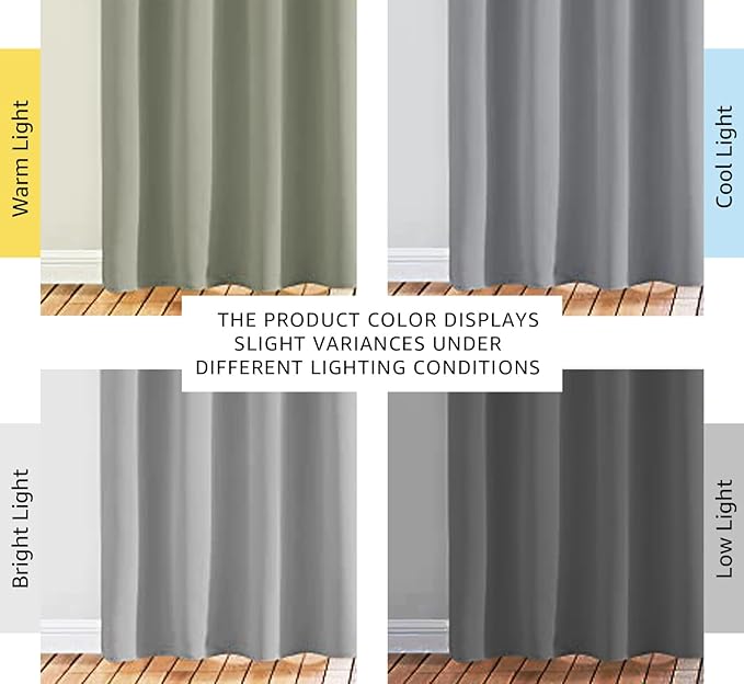 NICETOWN Light Gray Blackout Curtains 84 inch Long - Image 2