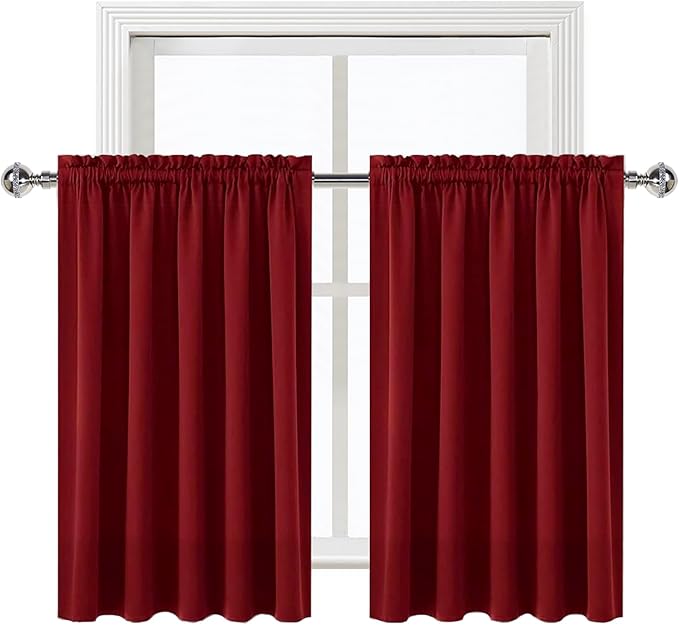 DWCN Burgund Short Blackout Curtains - Image 9