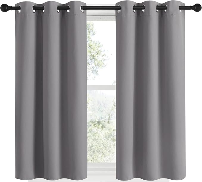 NICETOWN Silver Grey Blackout Curtain Panels - Image 2