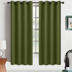 Yakamok Olive Green Blackout Curtains 63 Inches Length by Yakamok