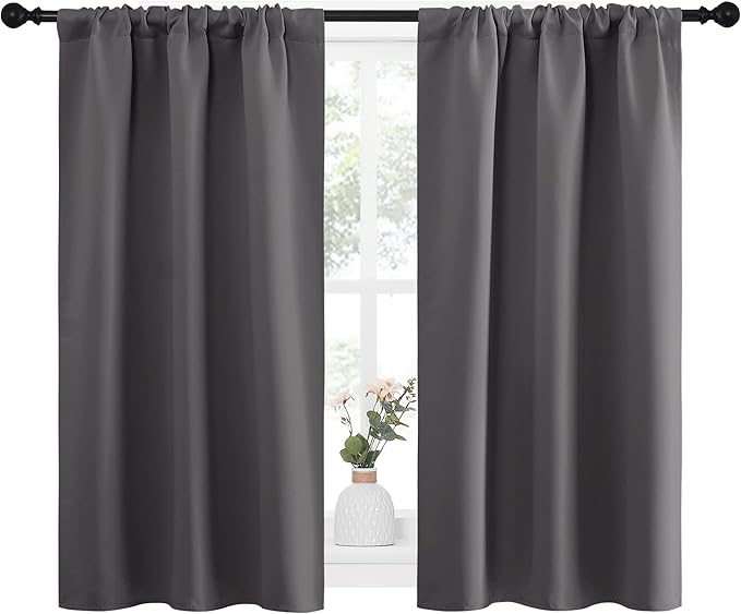 NICETOWN Grey Window Curtains for Bedroom - Image 2